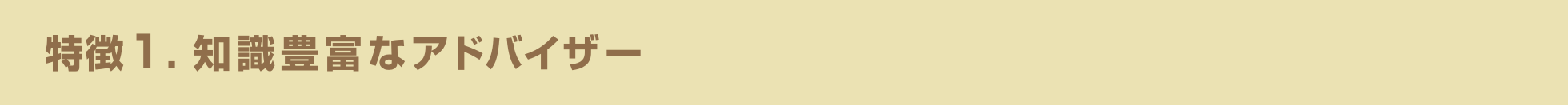 特徴1知識豊富なアドバイザー